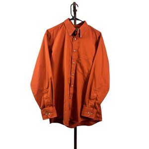 Edward’s Men’s Tuff Tested Pumpkin Orange Buttoned Shirt